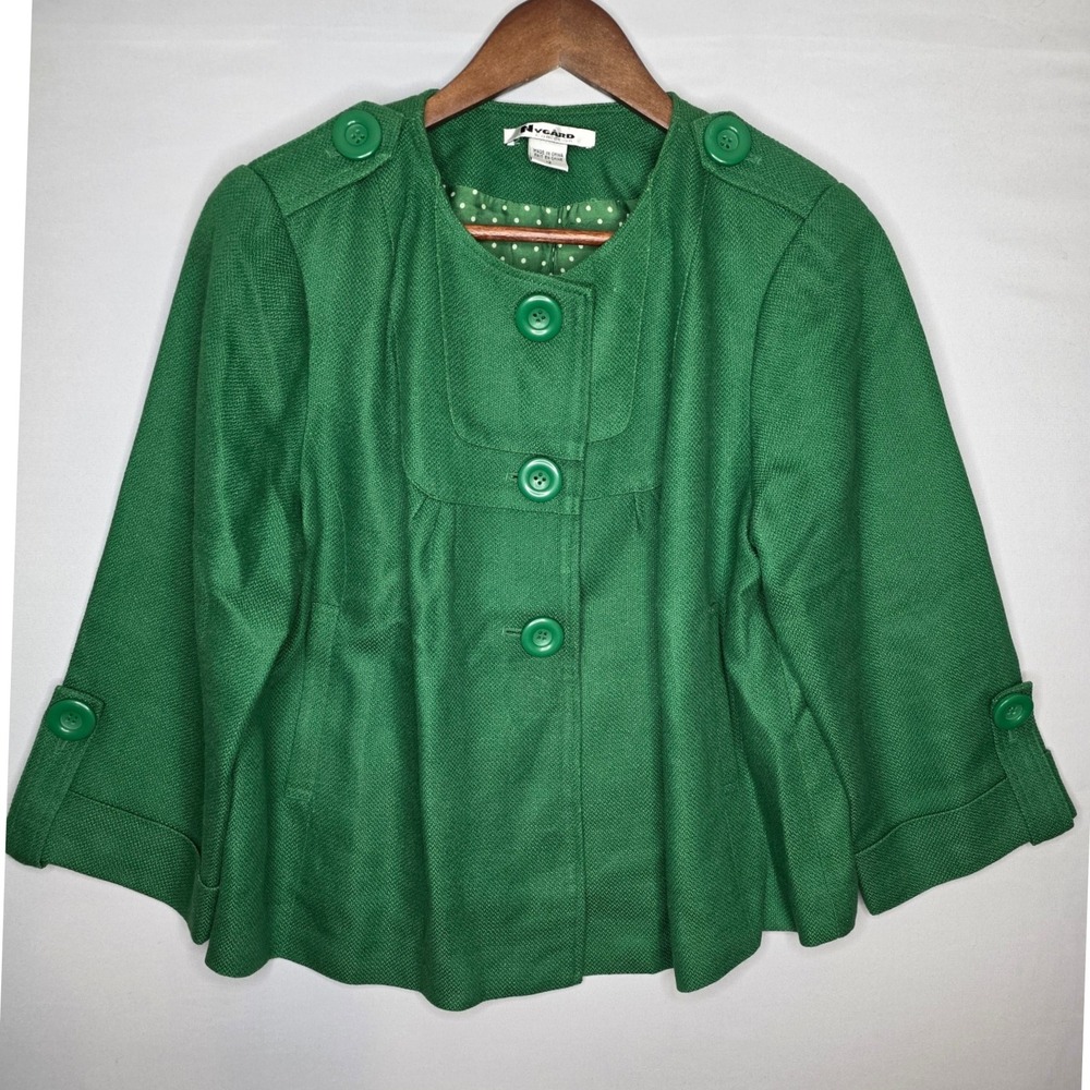 Peter Nygard Cropped Jacket/Blazer Size 12‎ Kelly Green